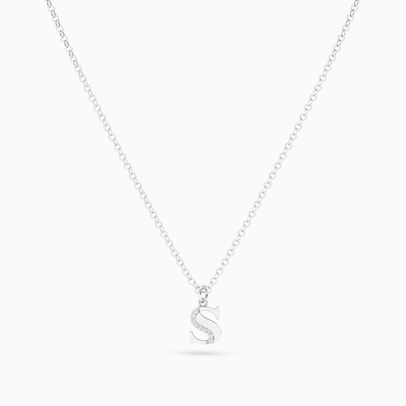 Miss L' by L'azurde Letter S Diamond Necklace In 14K Gold - Image 2